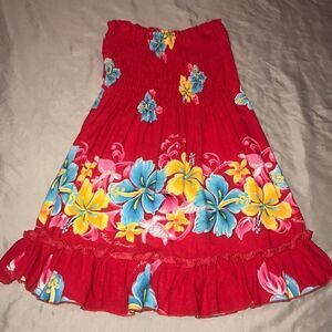 Aloha Fashion Girls Strapless Tropical Dress 1-2